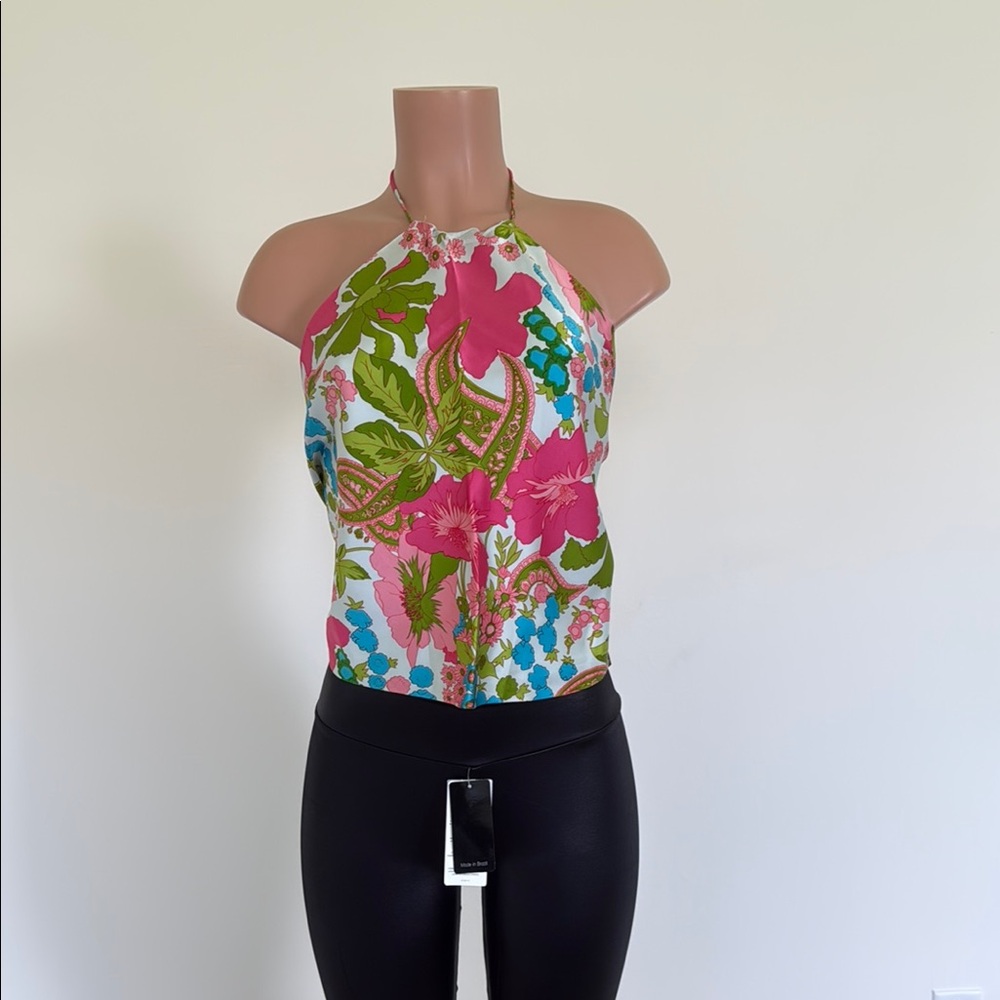Colorful Floral Halter Top